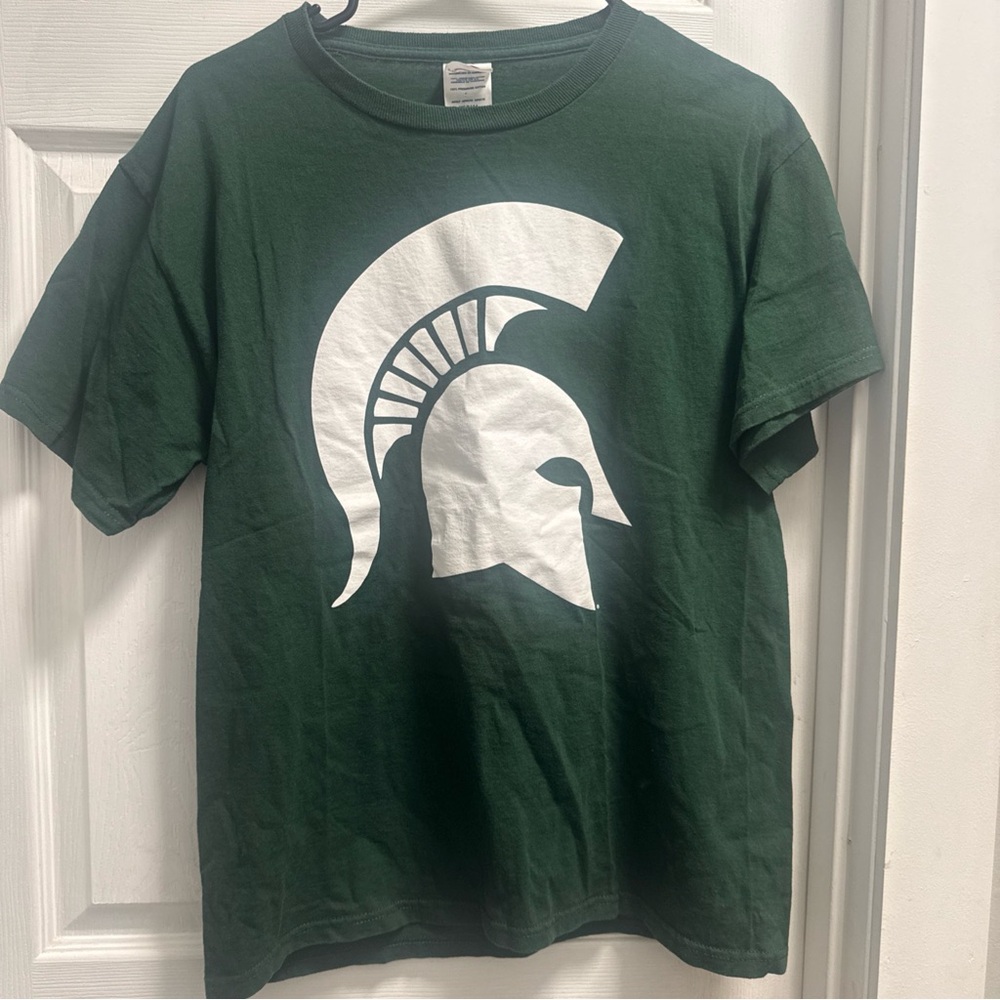 Men's Green Spartan Logo Short Sleeve Tee